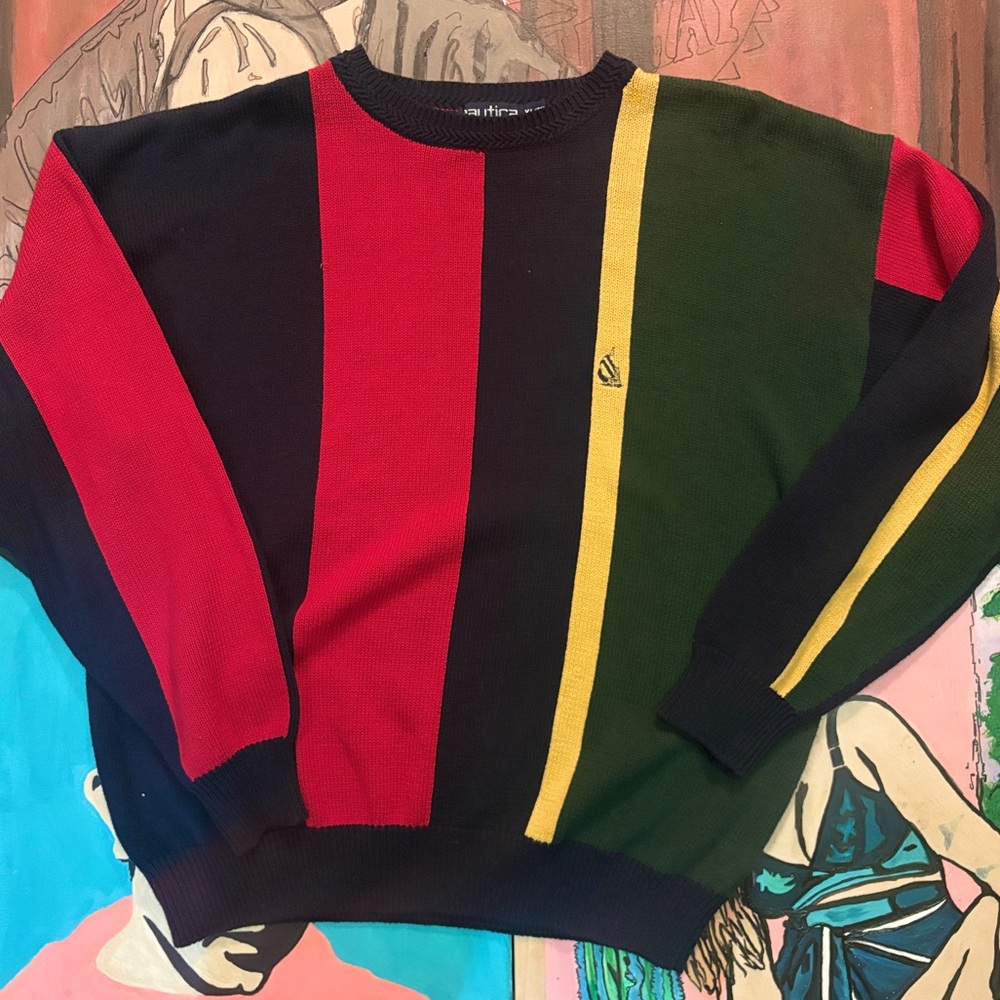 Vintage Nautica Multicolor Crewneck Sweater